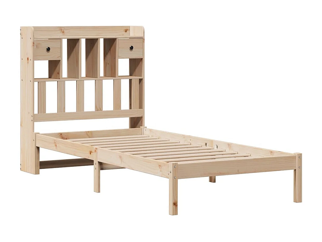 Bed met boekenkast zonder matras massief grenenhout 100x200 cm