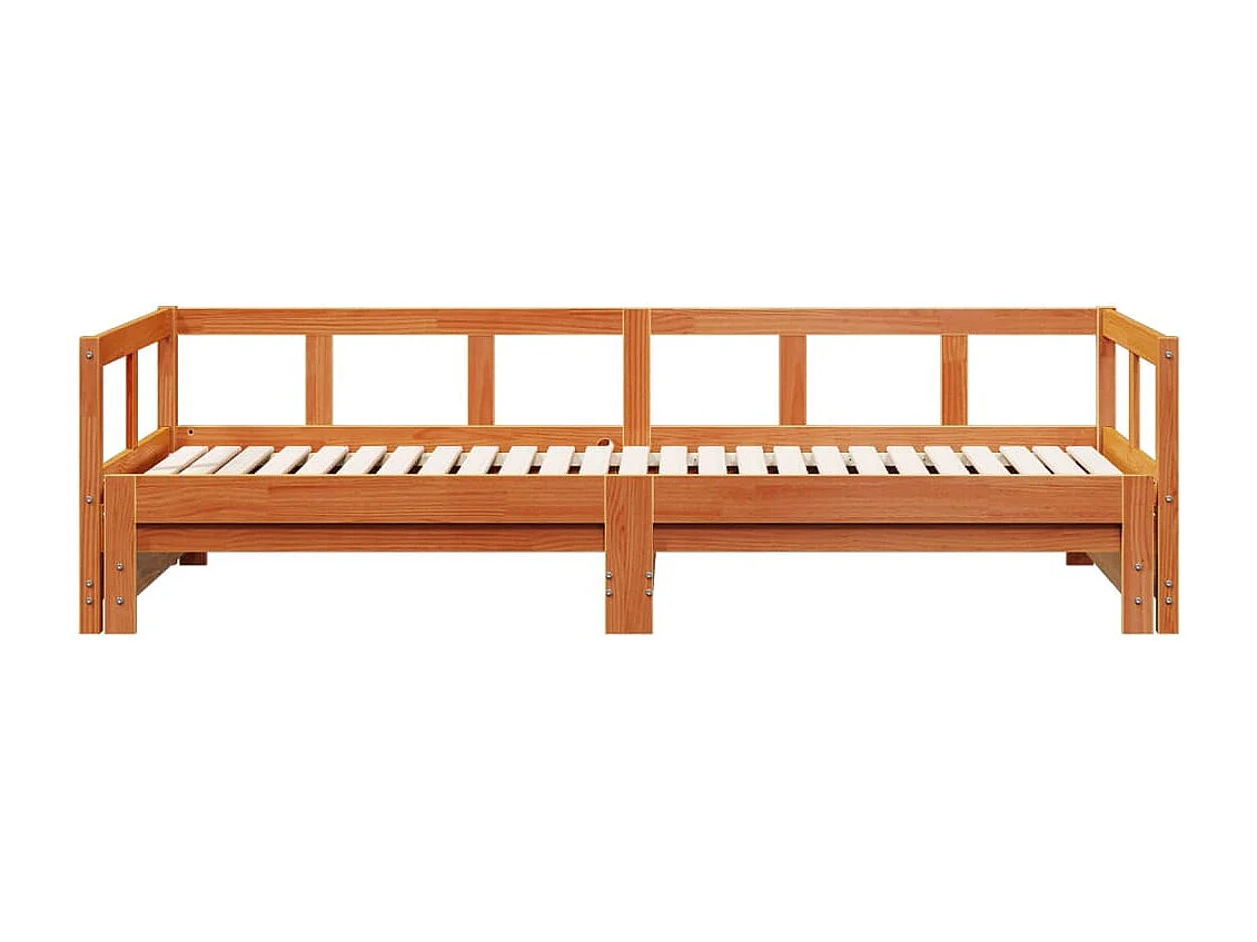 Slaapbank zonder matras 90x200 cm massief grenenhout wasbruin