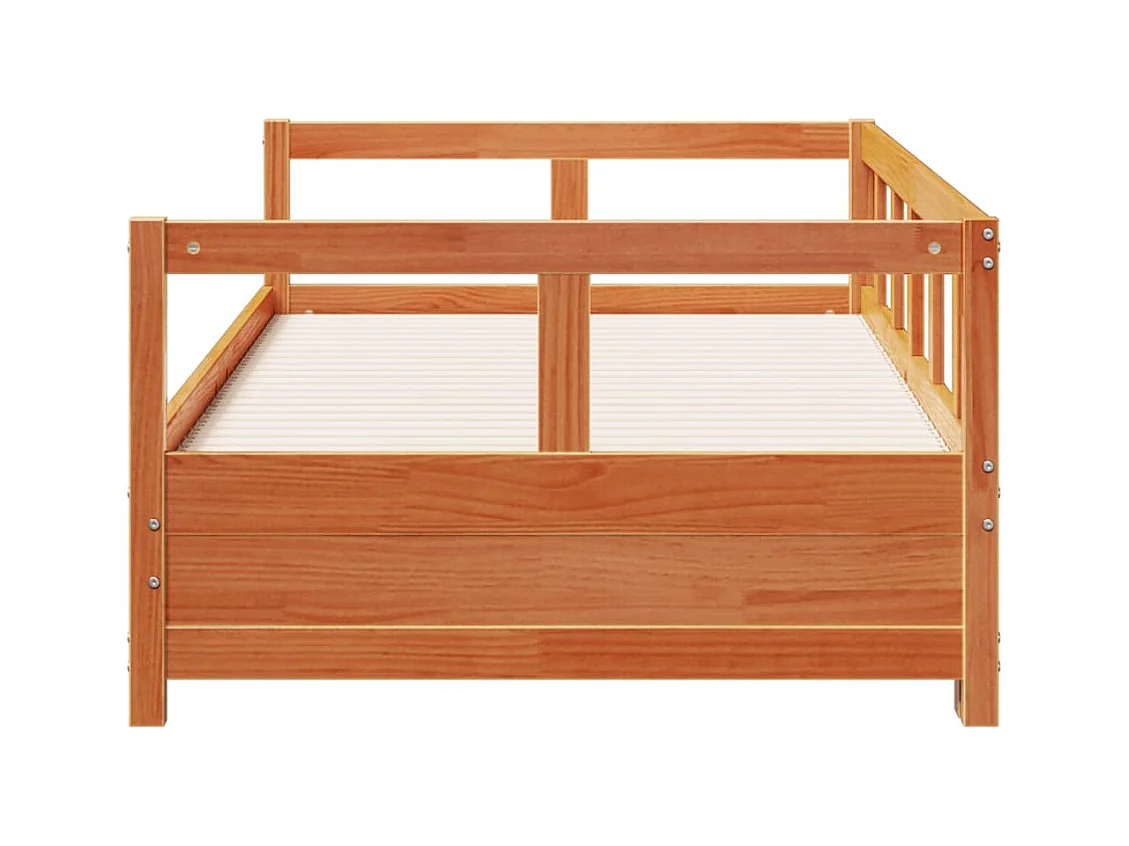 Slaapbank zonder matras 90x200 cm massief grenenhout wasbruin