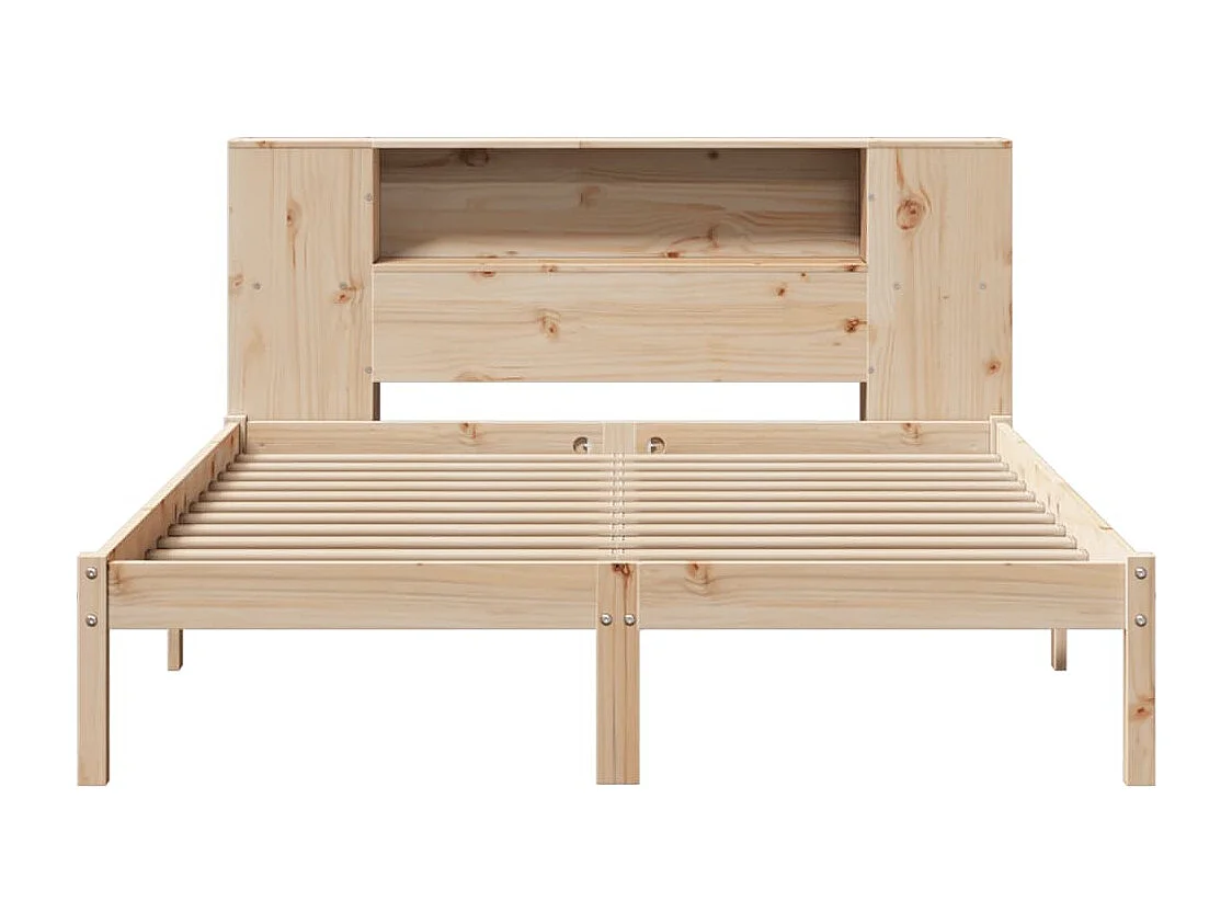 Cama con estantería sin colchón madera maciza de pino 120x200cm