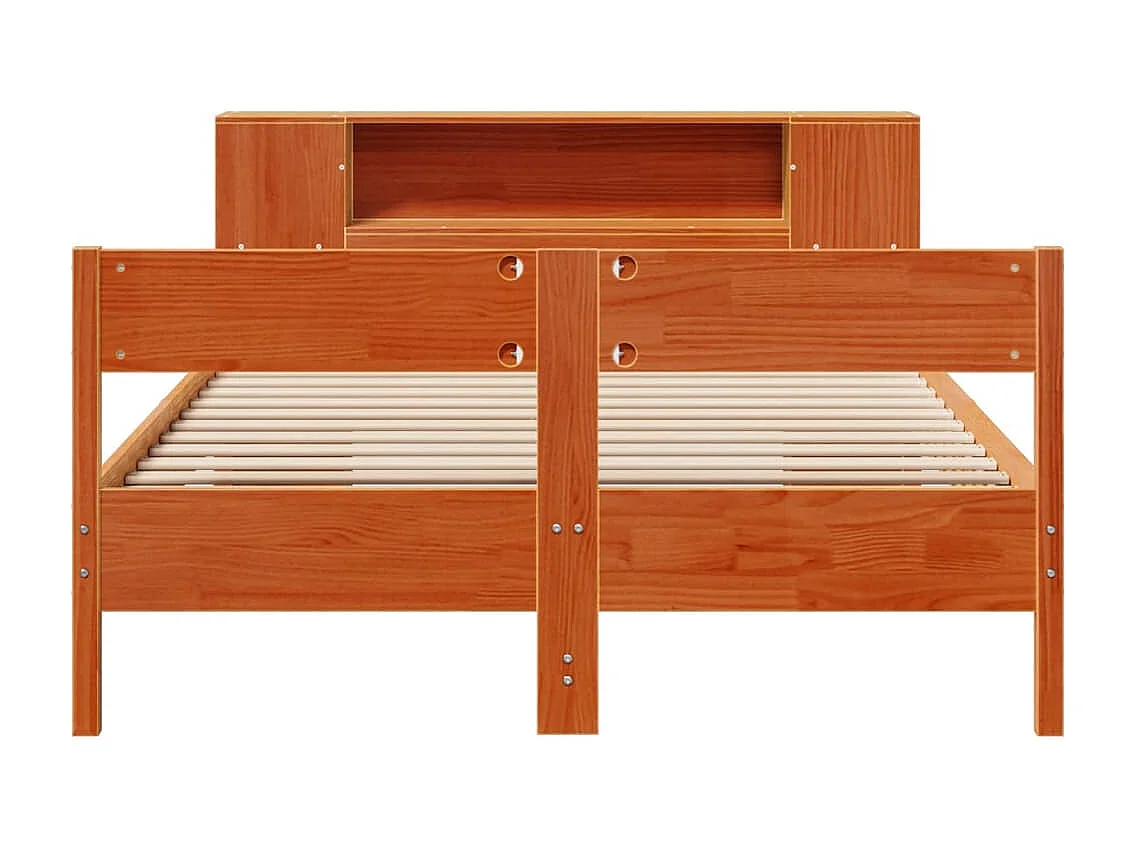 Cama com estante sem colchão 140x200 cm pinho maciço