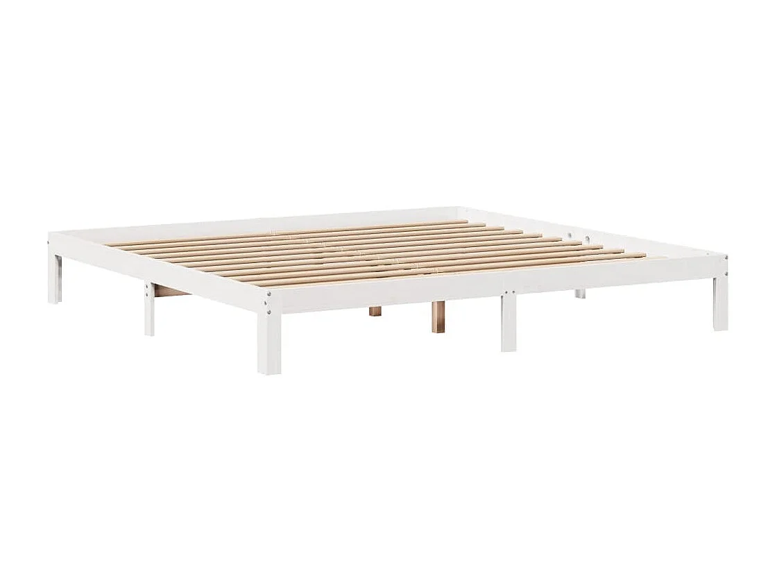 Cama com estante sem colchão 180x200 cm pinho maciço branco