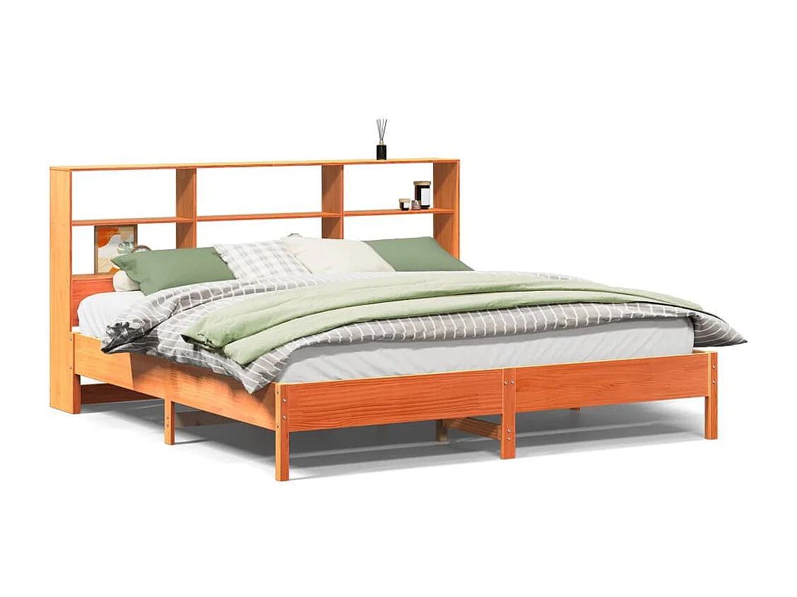 Cama com estante sem colchão 180x200 cm pinho maciço