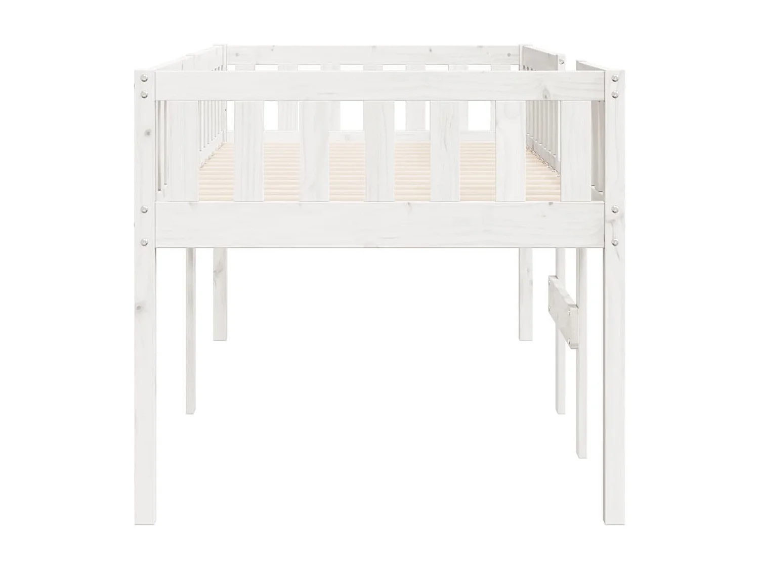 Kinderbed zonder matras massief grenenhout wit 90x200 cm