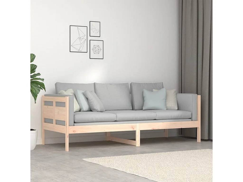Sofá cama madera maciza de pino 80x200 cm