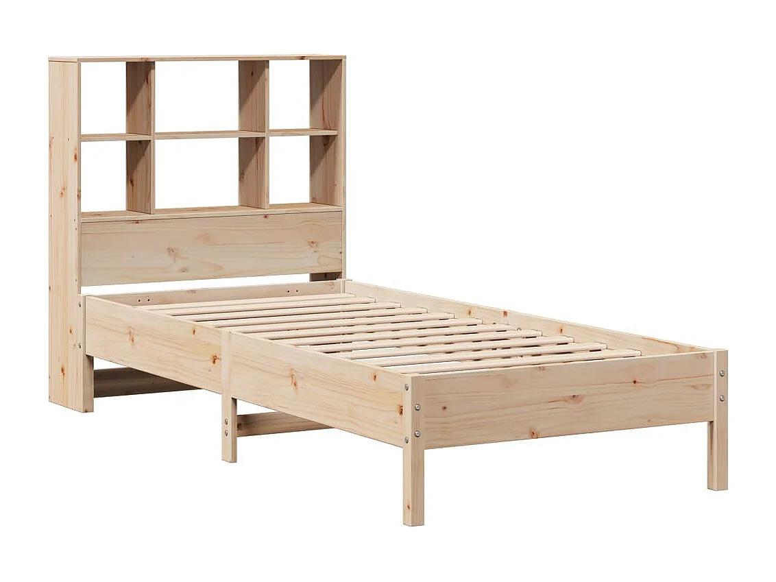 Bed met boekenkastukkenzonder matras massief grenenhout 100x200 cm