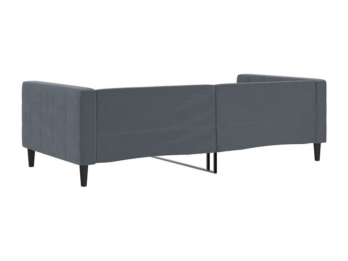Sofá-cama 100x200 cm veludo cinzento-escuro