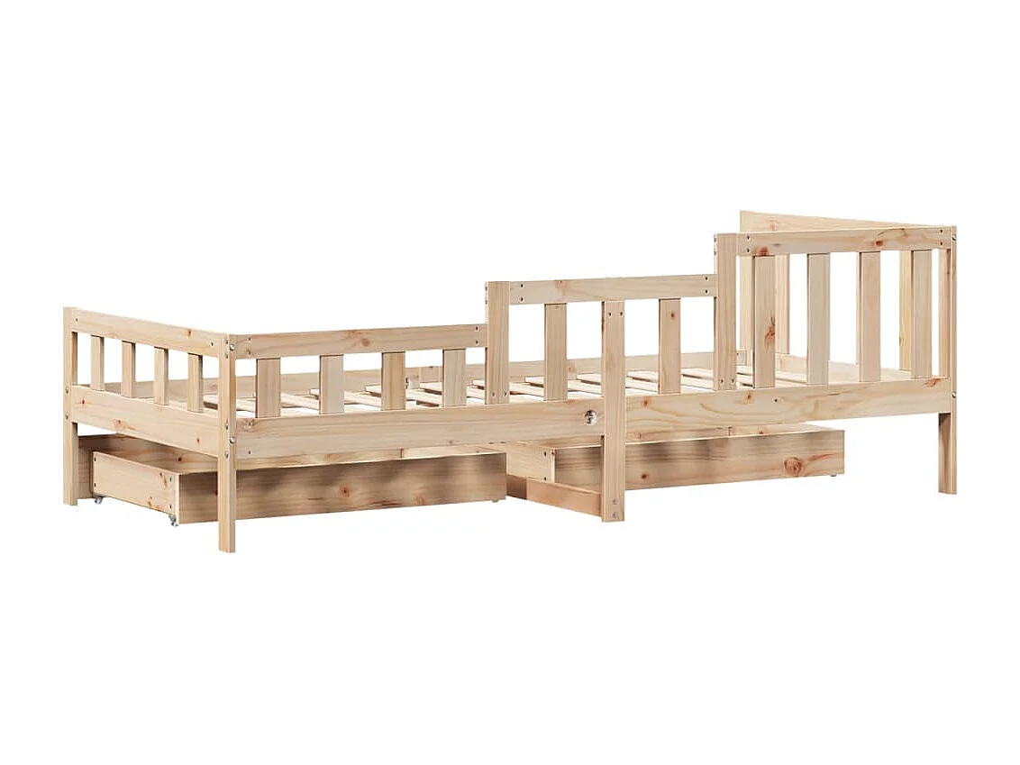 Slaapbank met lades 80x200 cm massief grenenhout