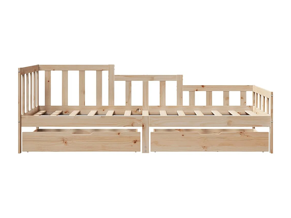 Sofá-cama com gavetas 80x200 cm madeira de pinho maciça