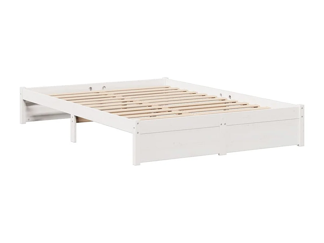 Cama com estante sem colchão 140x200 cm pinho maciço branco