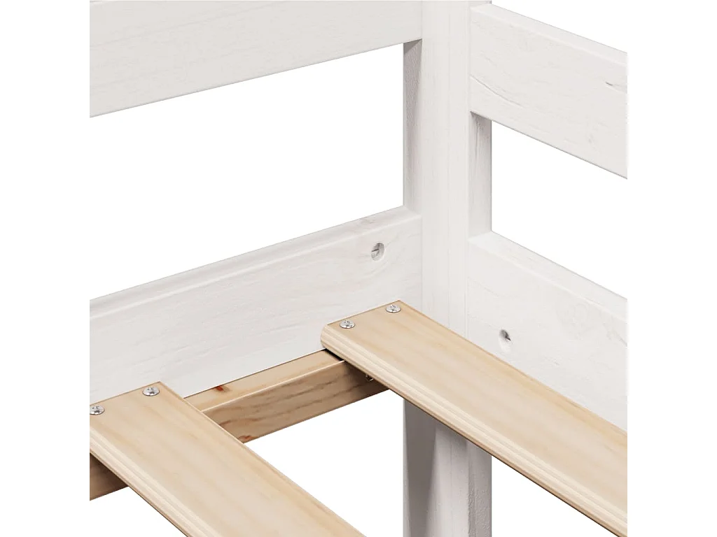 Sofá cama con cajones madera maciza de pino blanca 80x200 cm