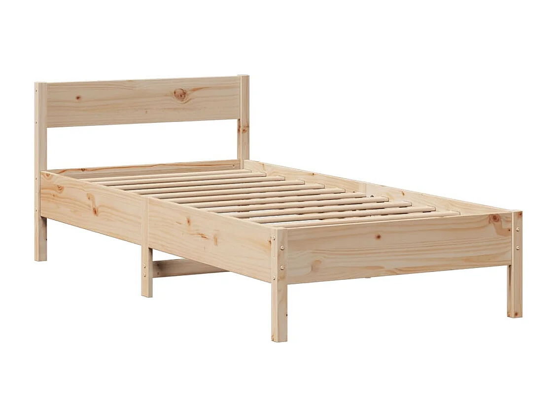 Bed met boekenkastukkenzonder matras massief grenenhout 90x190 cm