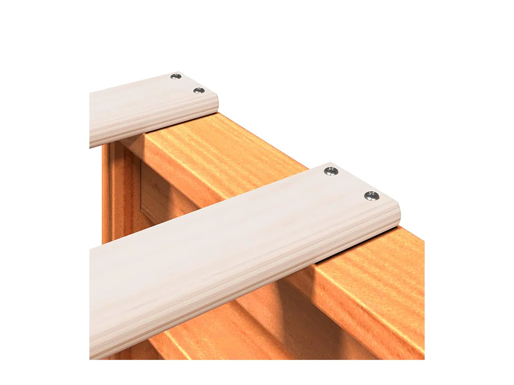 Bed met boekenkastukkenzonder matras grenenhout wasbruin 100x200 cm