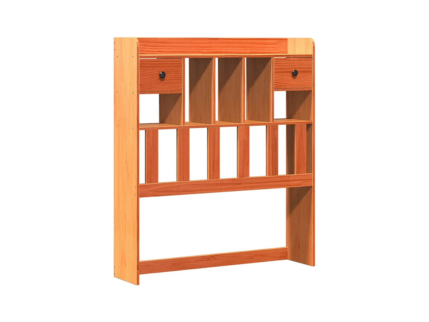 Bed met boekenkastukkenzonder matras grenenhout wasbruin 100x200 cm