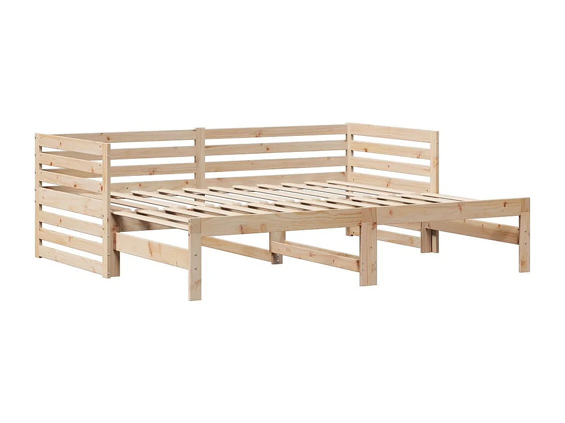 Sofá-cama com gavetas 90x200 cm madeira de pinho maciça