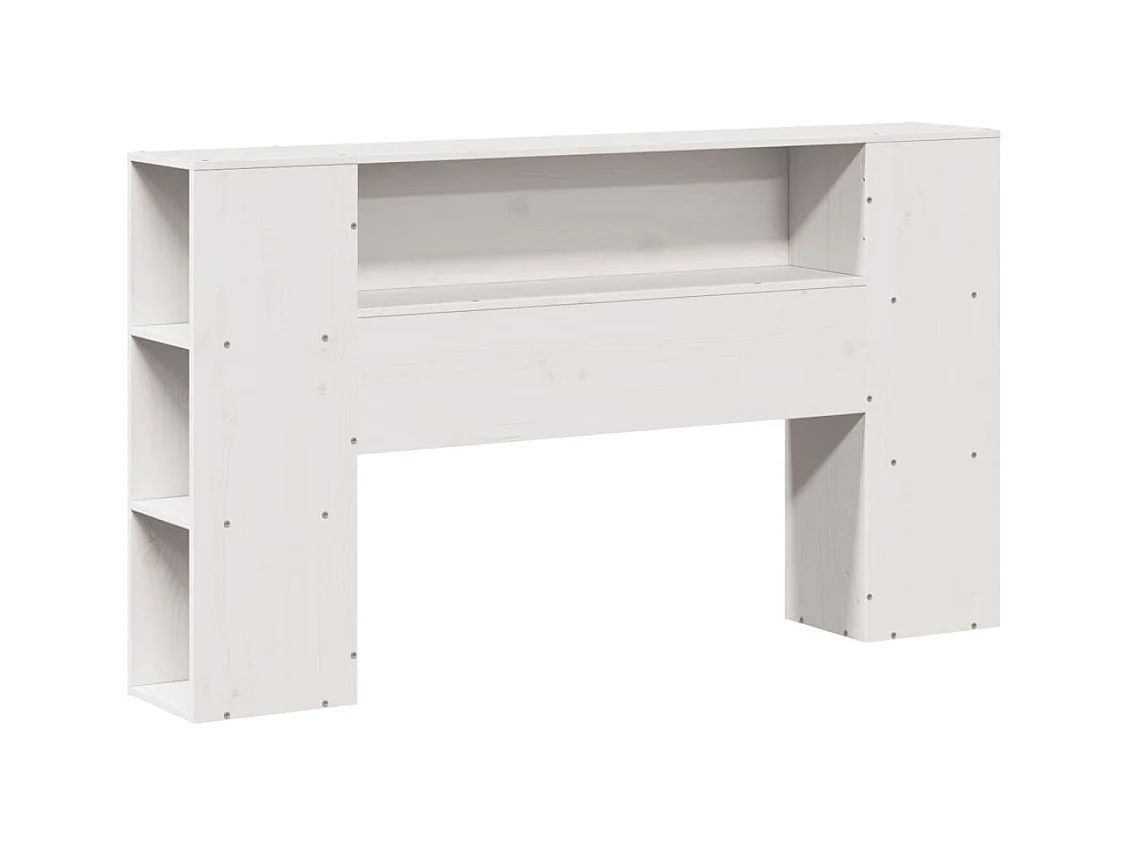 Bed met boekenkastukkenzonder matras grenenhout wit 140x200 cm