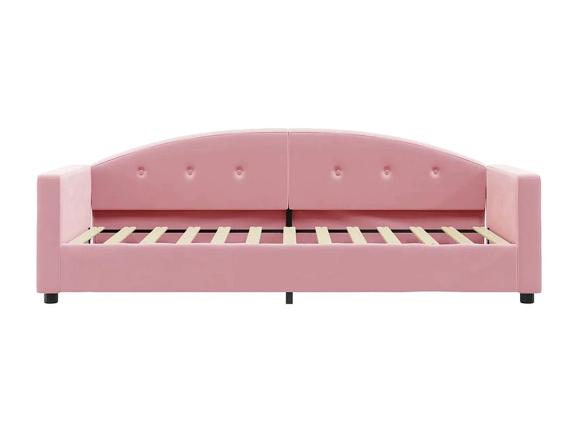 Sofá cama con colchón terciopelo rosa 80x200 cm