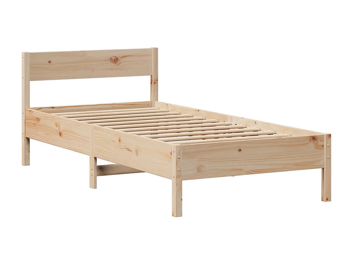 Cama com estante sem colchão 75x190 cm pinho maciço