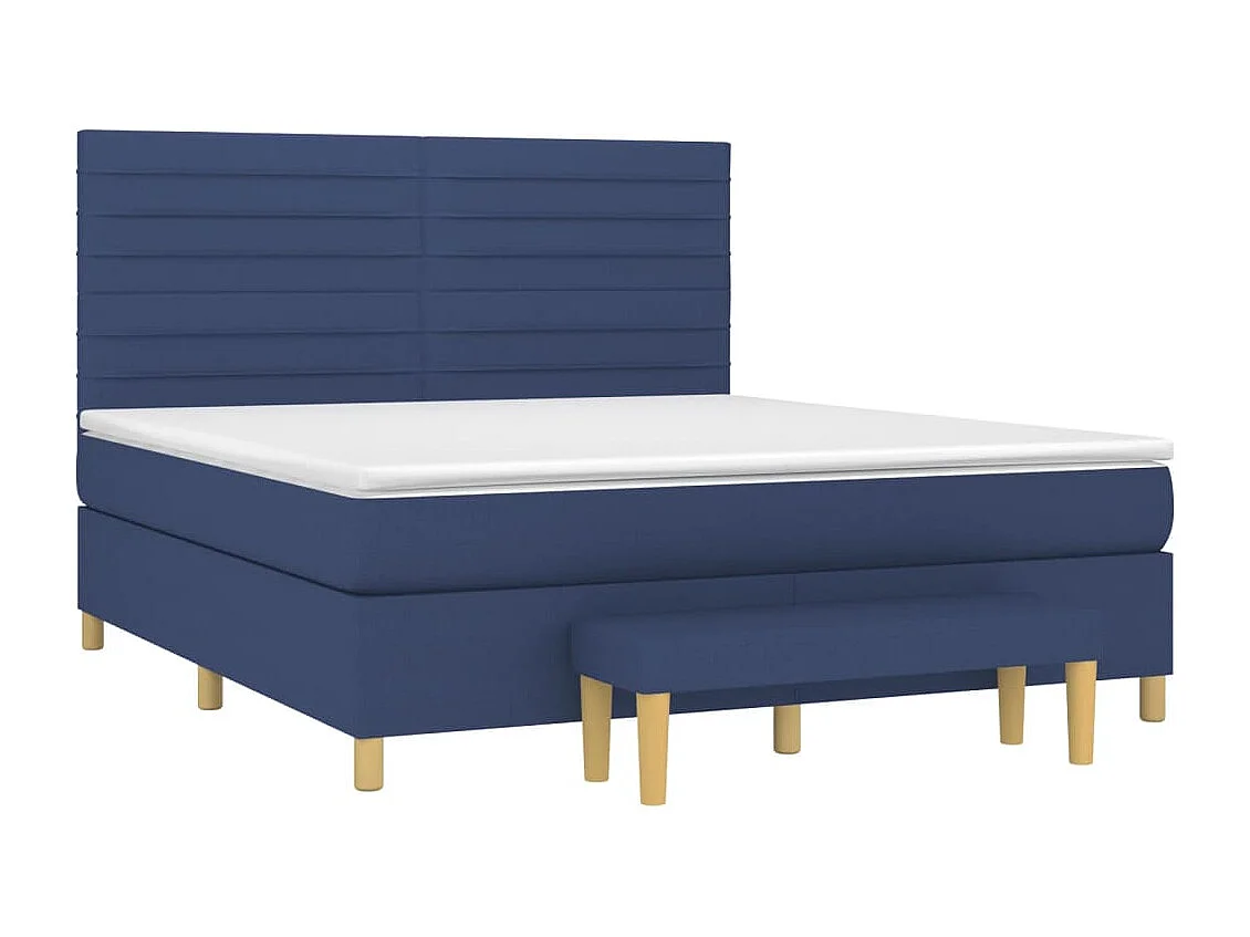 Boxspring met matras stof blauw 160x200 cm