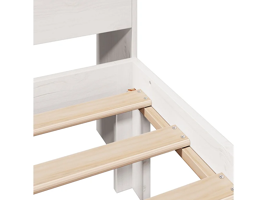Cama com estante sem colchão 90x190 cm pinho maciço branco