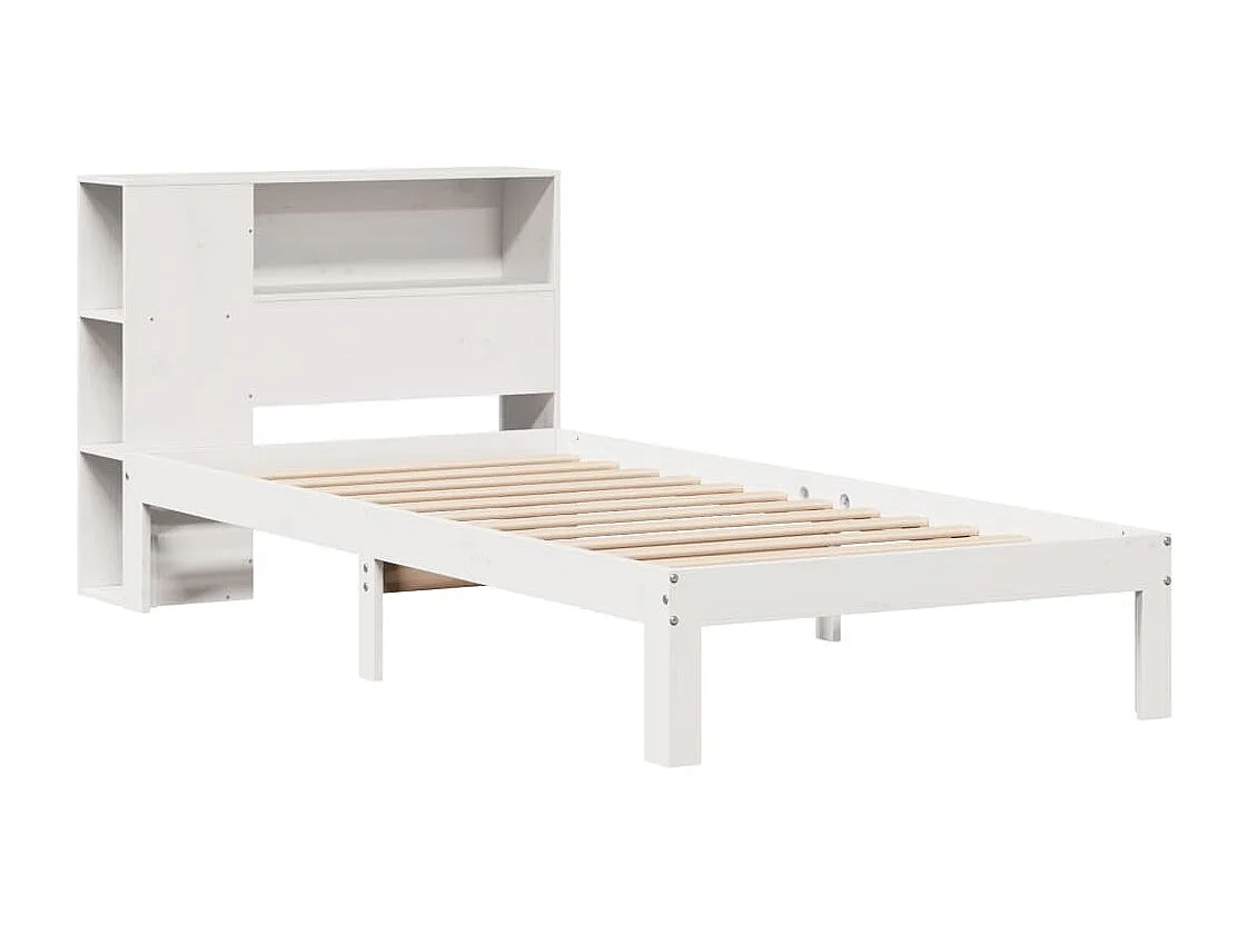 Cama con estantería sin colchón madera maciza de pino 90x190 cm