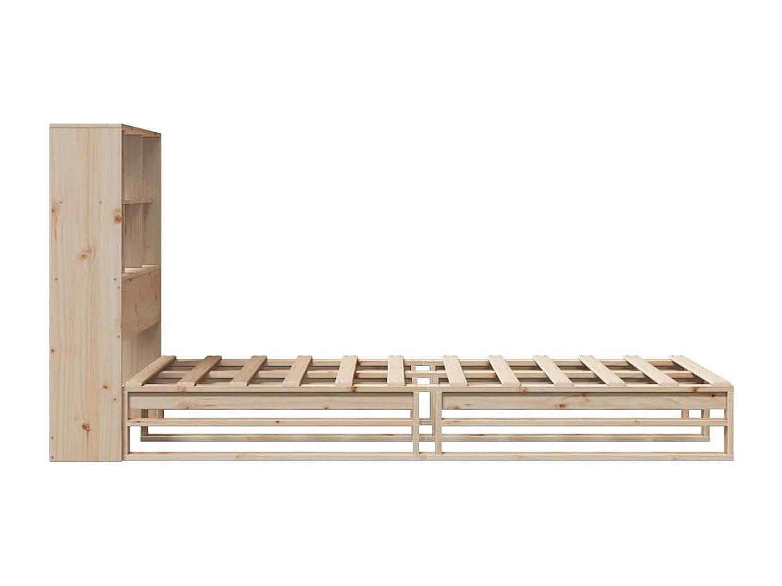 Cama con estantería sin colchón madera maciza 90x190 cm