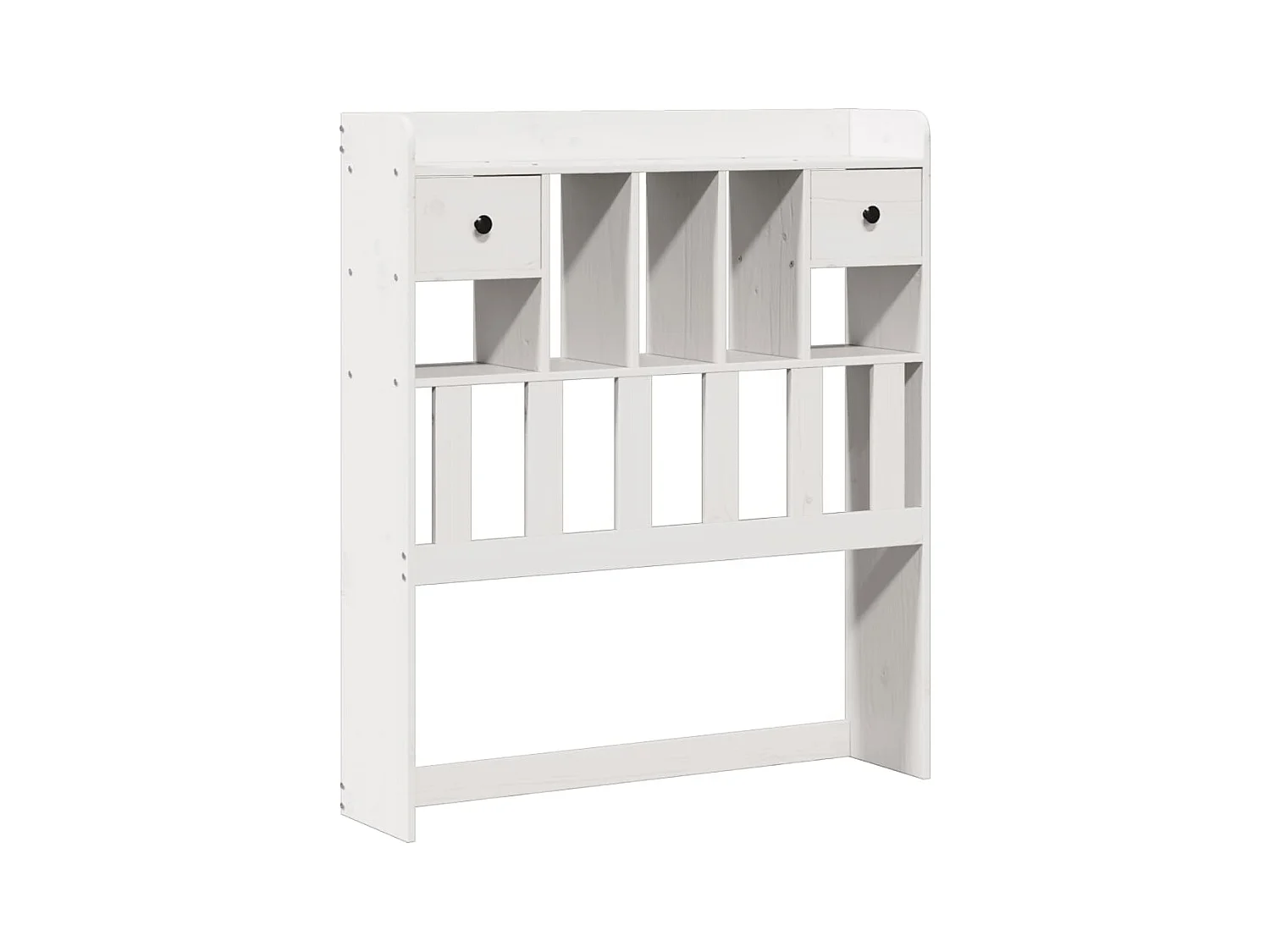 Bed met boekenkast zonder matras grenenhout wit 75x190 cm