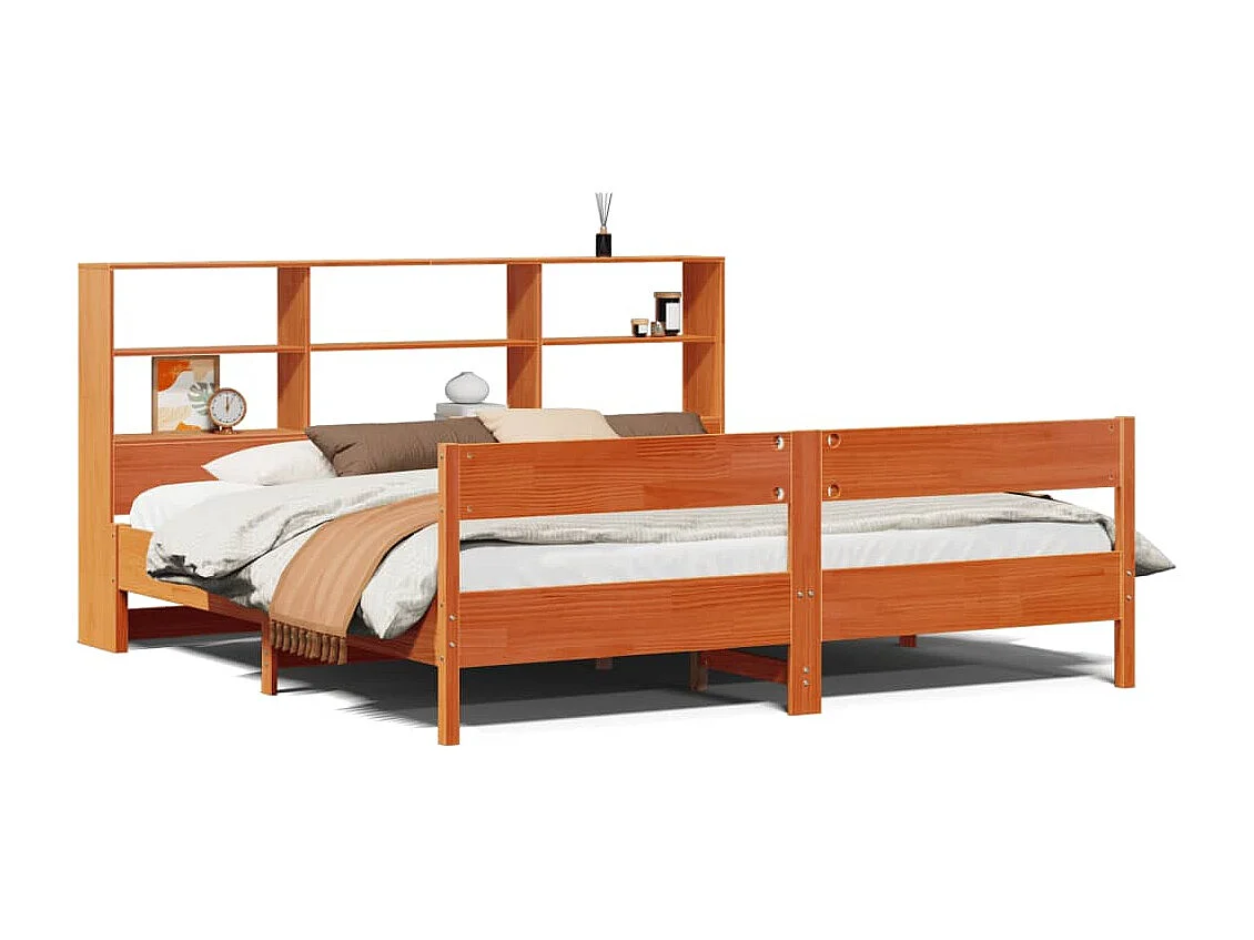 Cama com estante sem colchão 180x200 cm pinho maciço