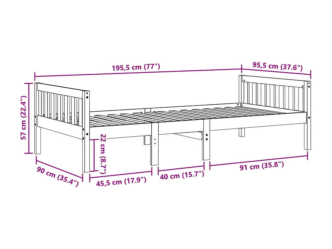 Kinderbed zonder matras massief grenenhout wasbruin 90x190 cm