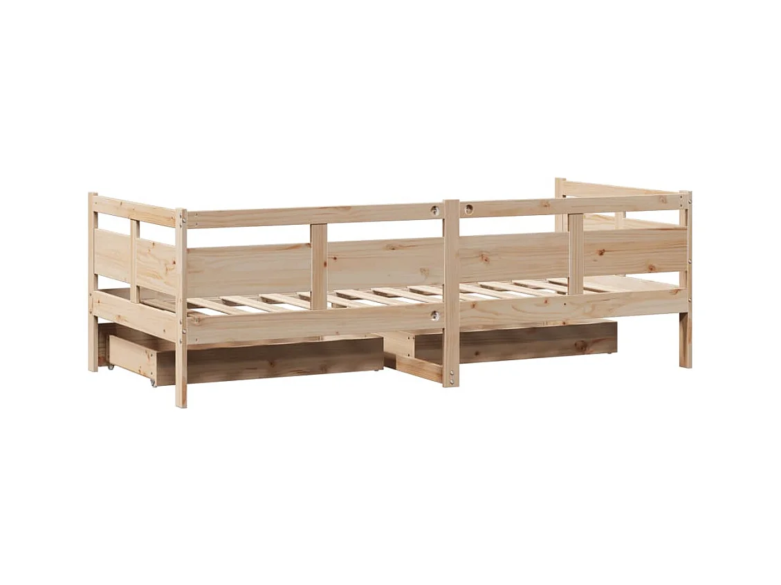Slaapbank met lades 80x200 cm massief grenenhout