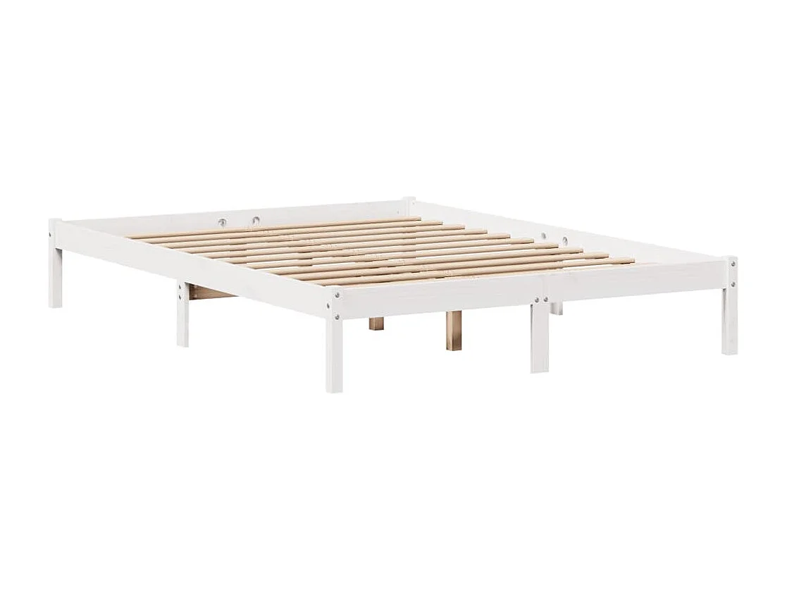 Bed met boekenkastukkenzonder matras grenenhout wit 120x190 cm