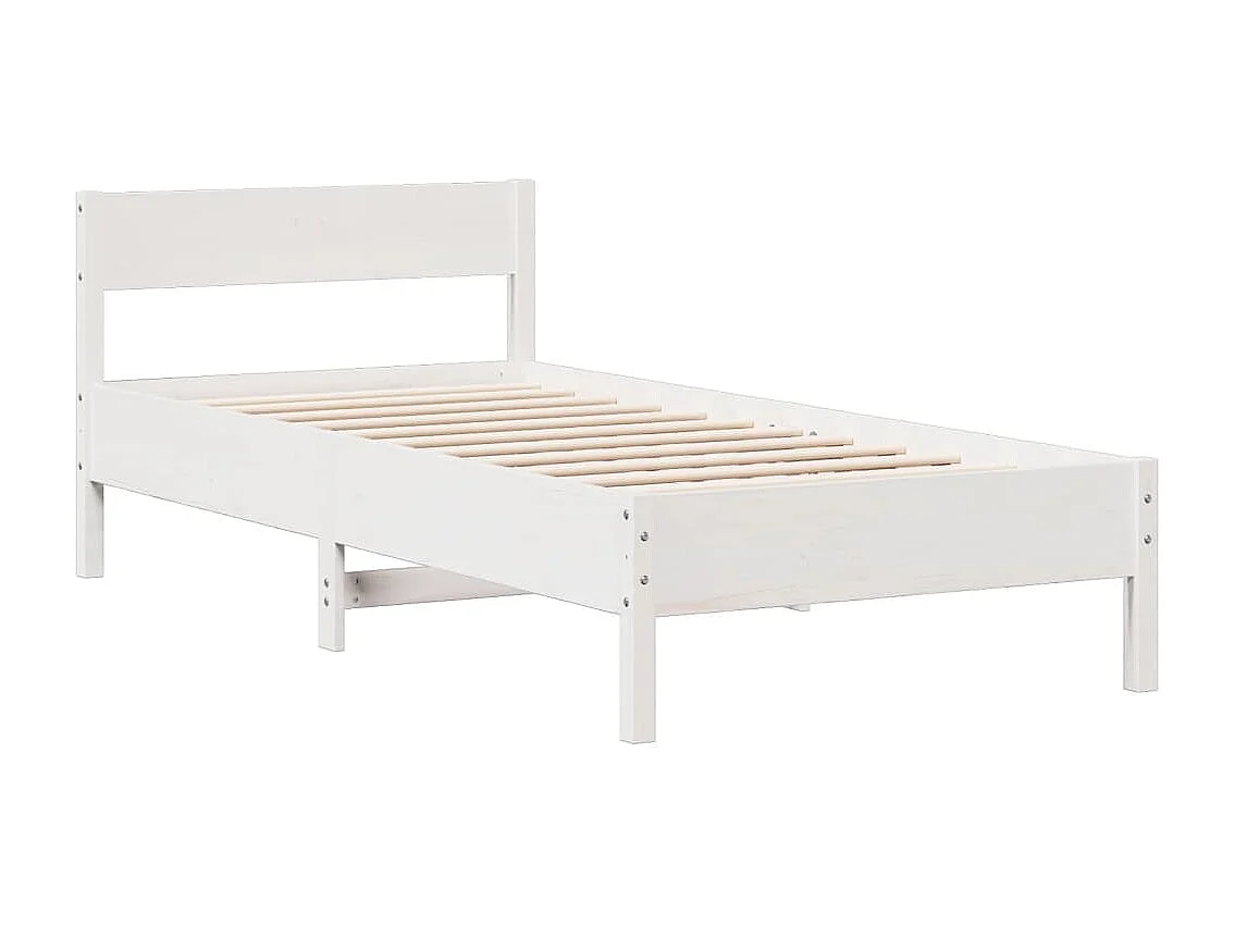 Bed met boekenkastukkenzonder matras grenenhout wit 90x190 cm