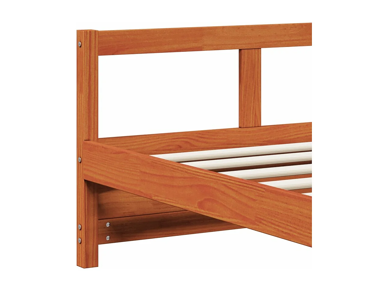 Sofá cama con colchón madera maciza pino marrón cera 80x200 cm