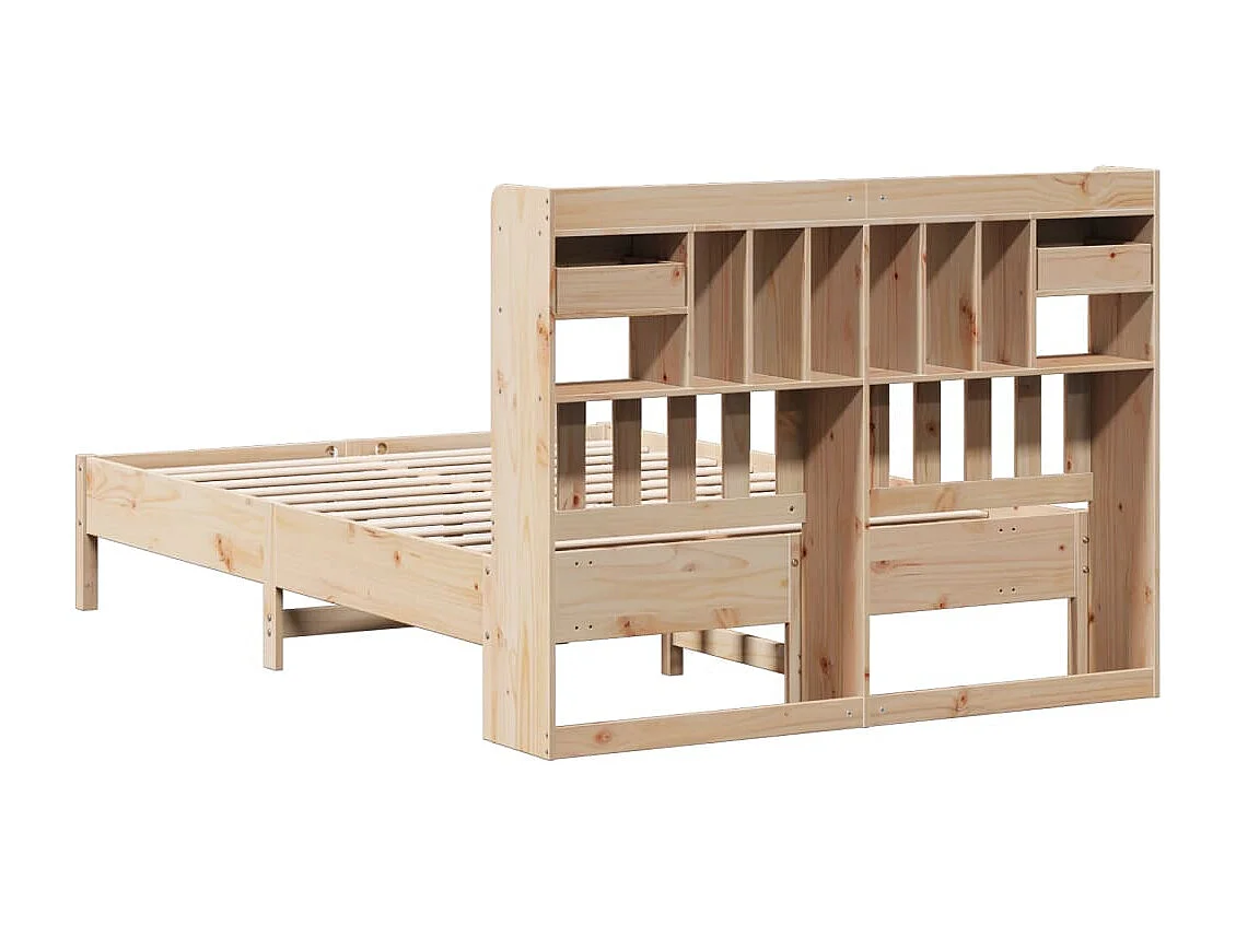 Cama com estante sem colchão 140x190 cm pinho maciço