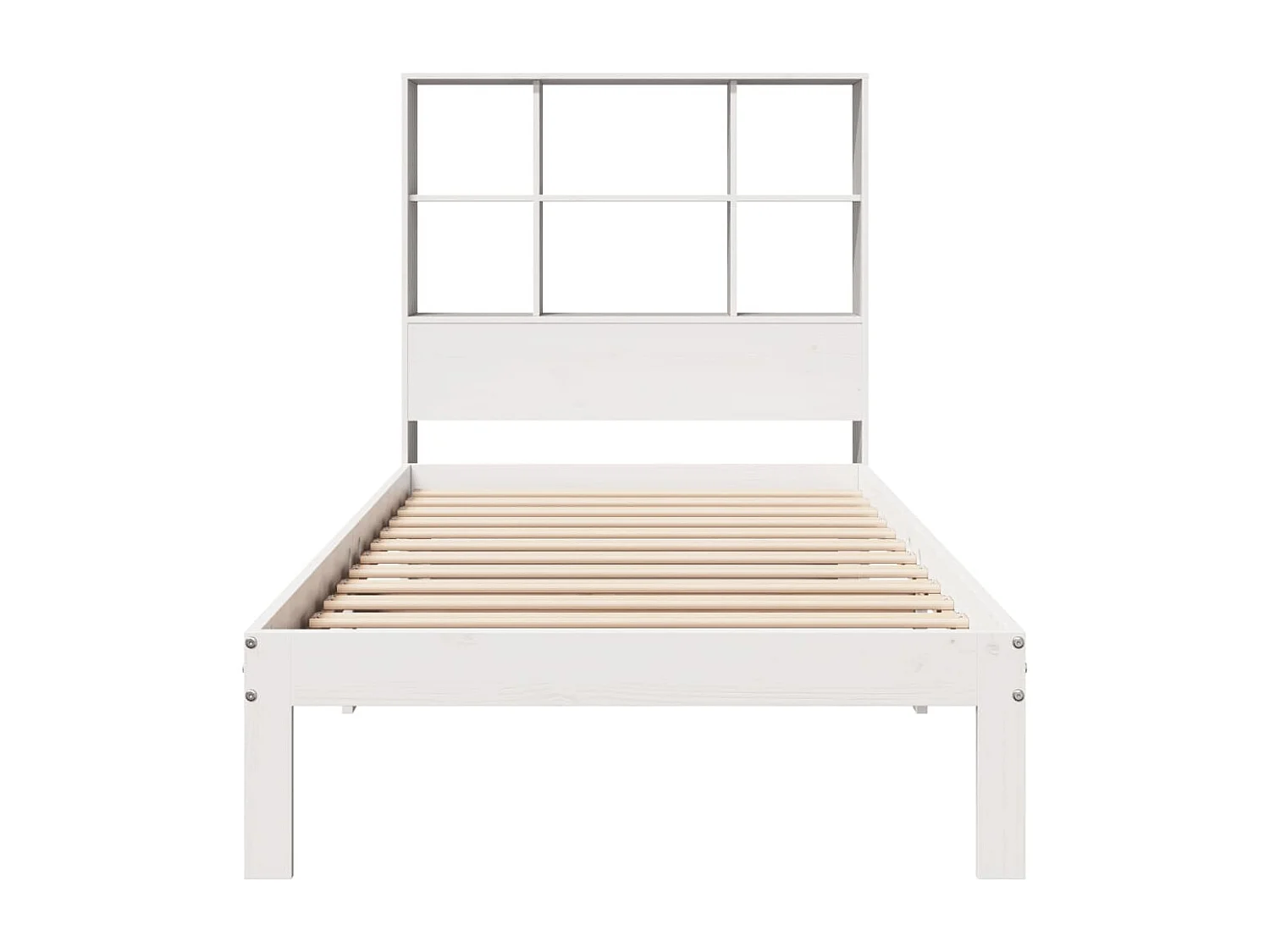 Cama com estante sem colchão 100x200 cm pinho maciço branco