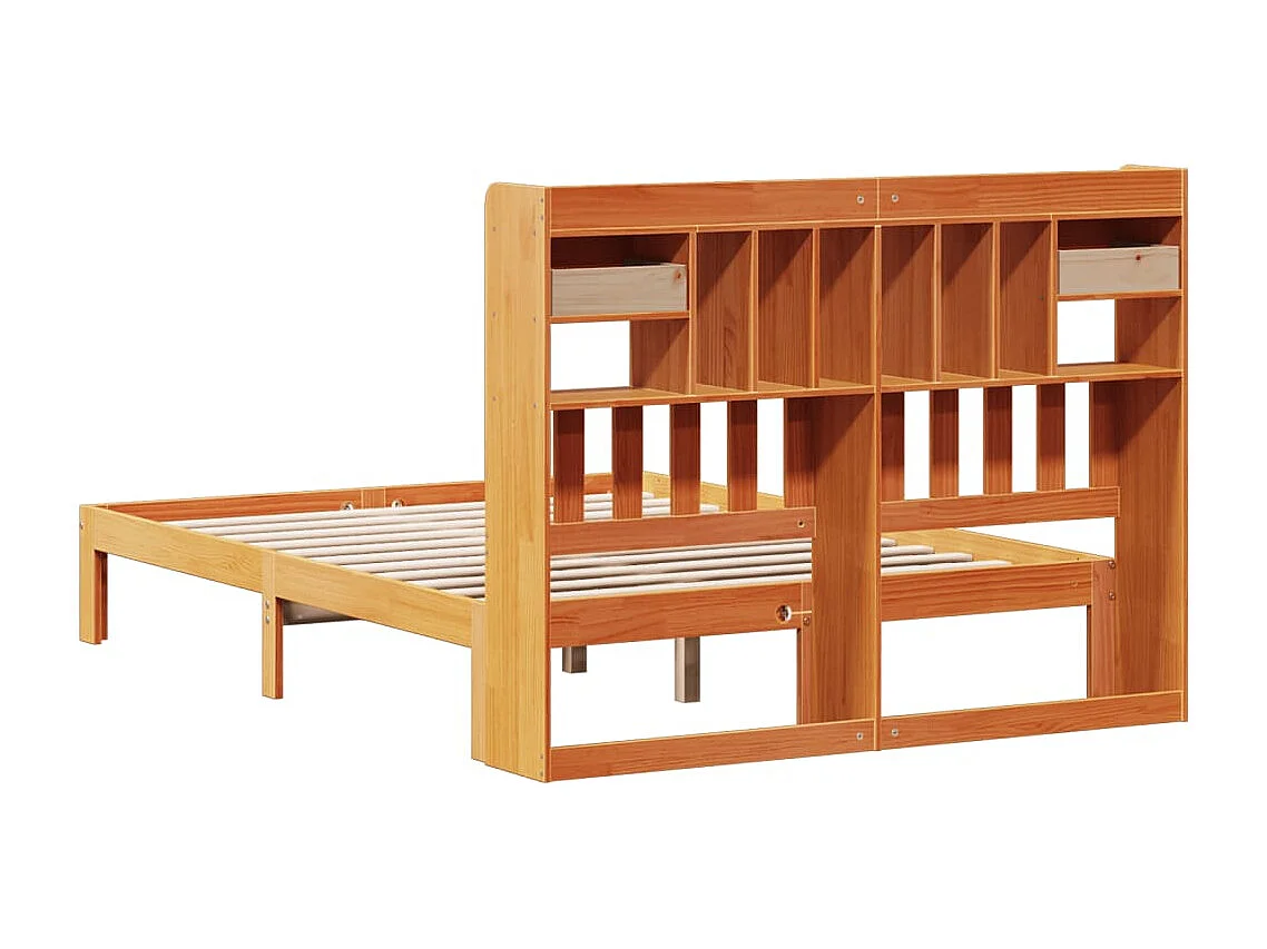 Cama com estante sem colchão 140x200 cm pinho maciço