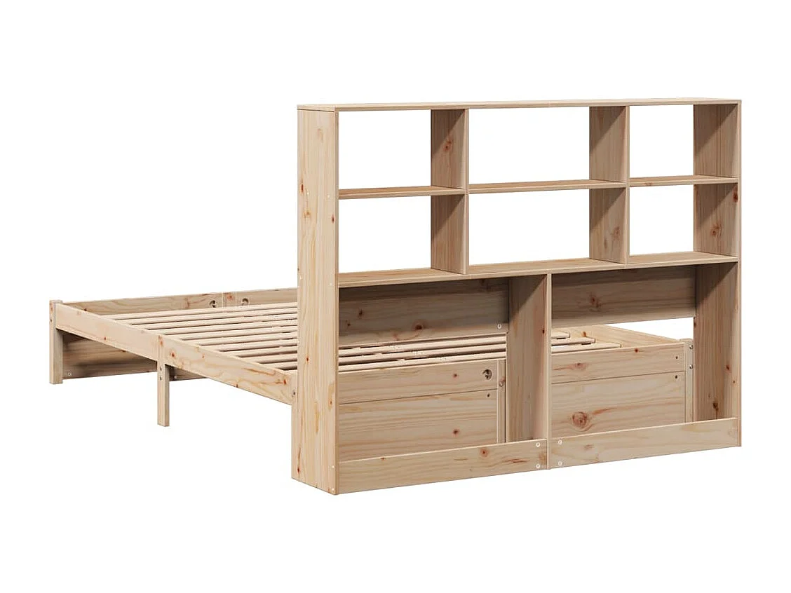 Cama com estante sem colchão 135x190 cm pinho maciço