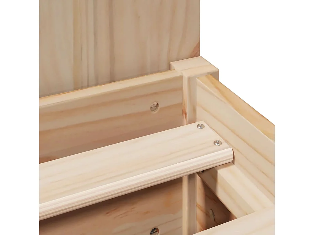 Cama con estantería sin colchón madera maciza de pino 140x200cm