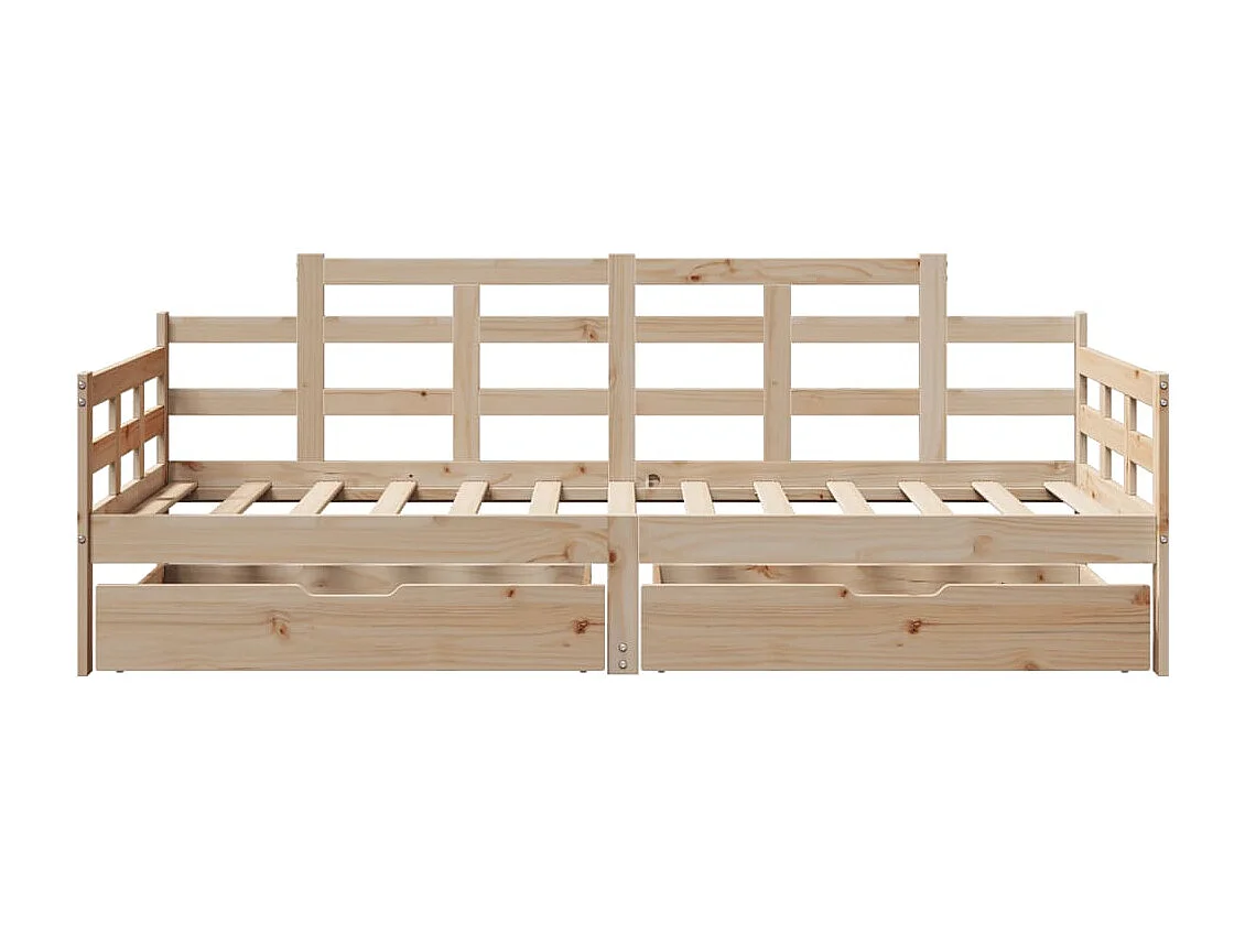 Sofá cama con cajones madera maciza de pino 90x190 cm