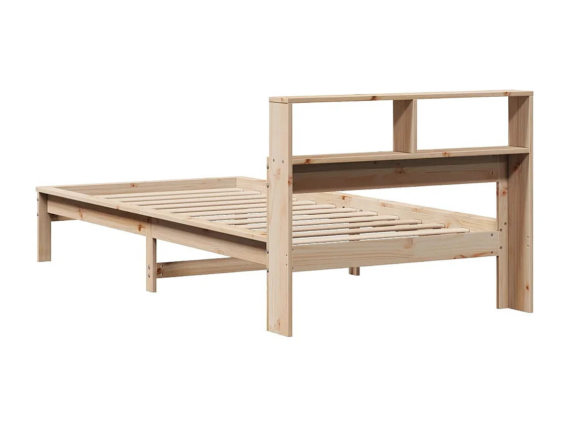 Cama con estantería sin colchón madera maciza de pino 90x190 cm