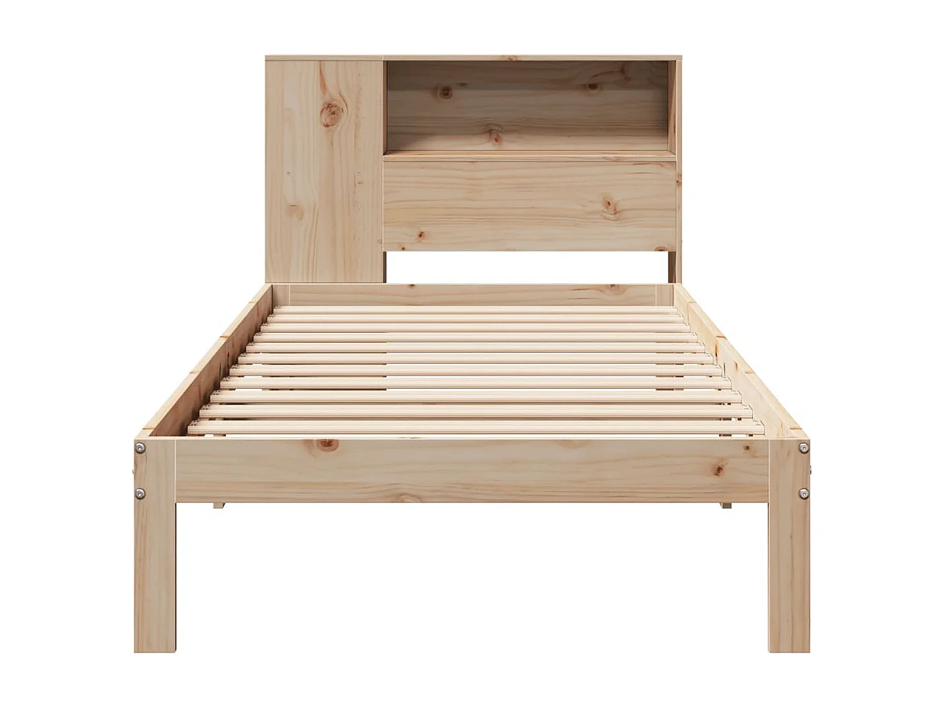 Cama con estantería sin colchón madera maciza de pino 75x190 cm