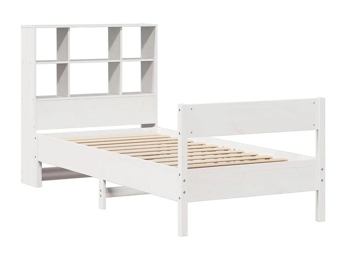 Cama con estantería sin colchón madera maciza de pino 90x190 cm