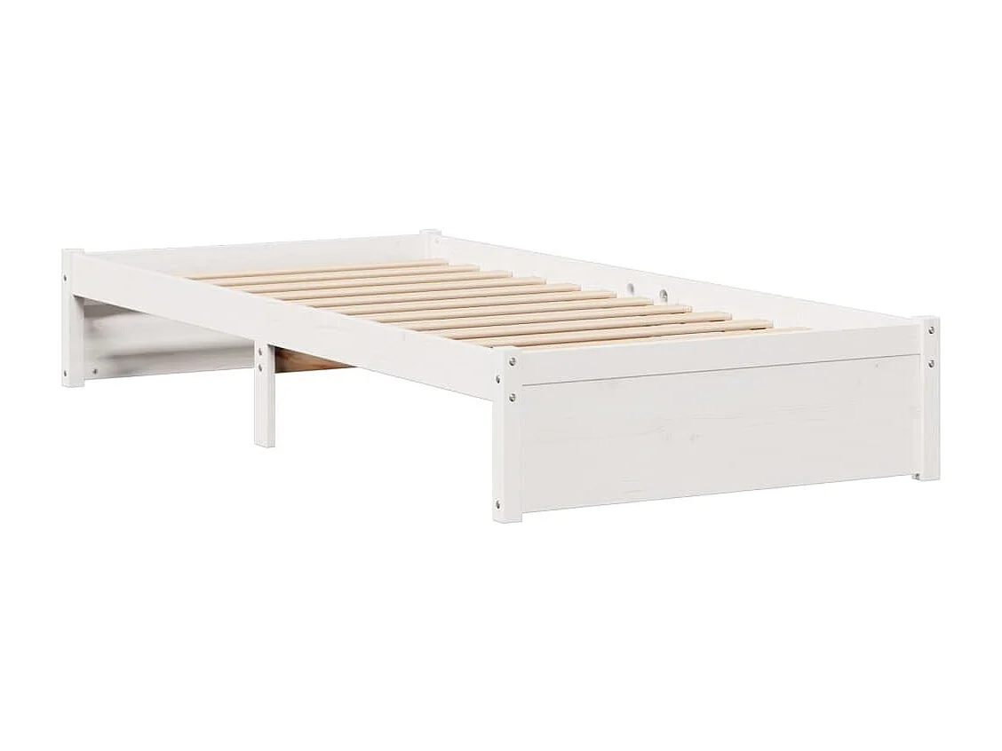 Cama com estante sem colchão 90x200 cm pinho maciço branco