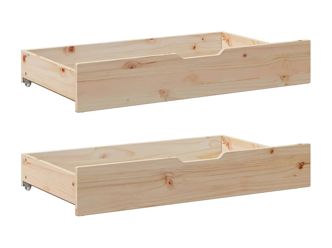 Sofá cama con cajones madera maciza de pino 90x190 cm