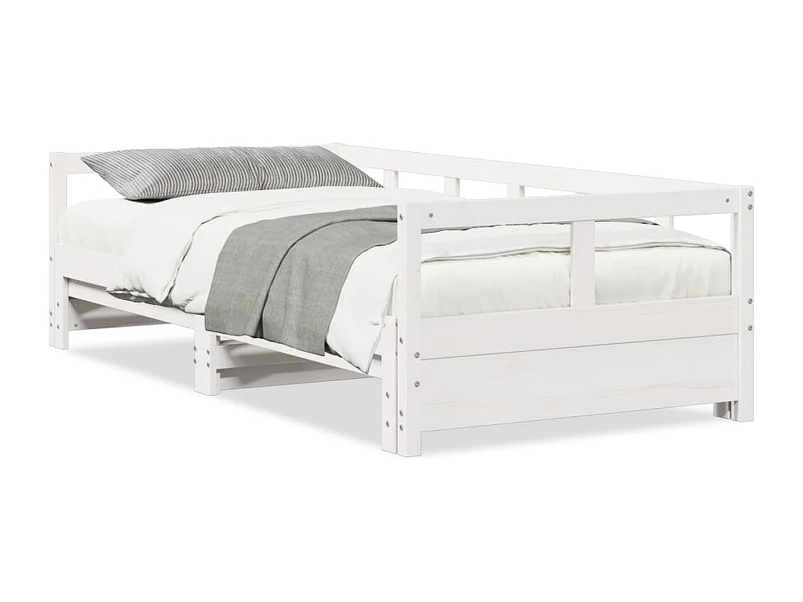 Slaapbank zonder matras 90x190 cm massief grenenhout wit