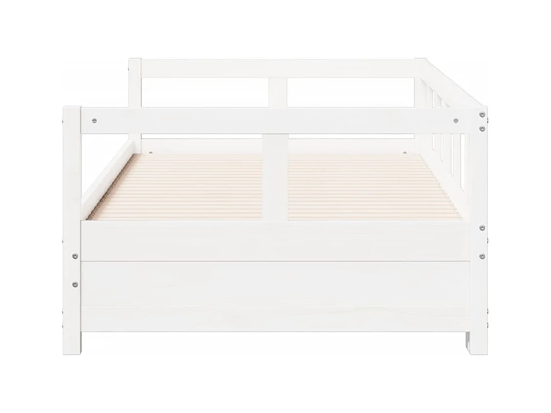 Slaapbank zonder matras 90x190 cm massief grenenhout wit