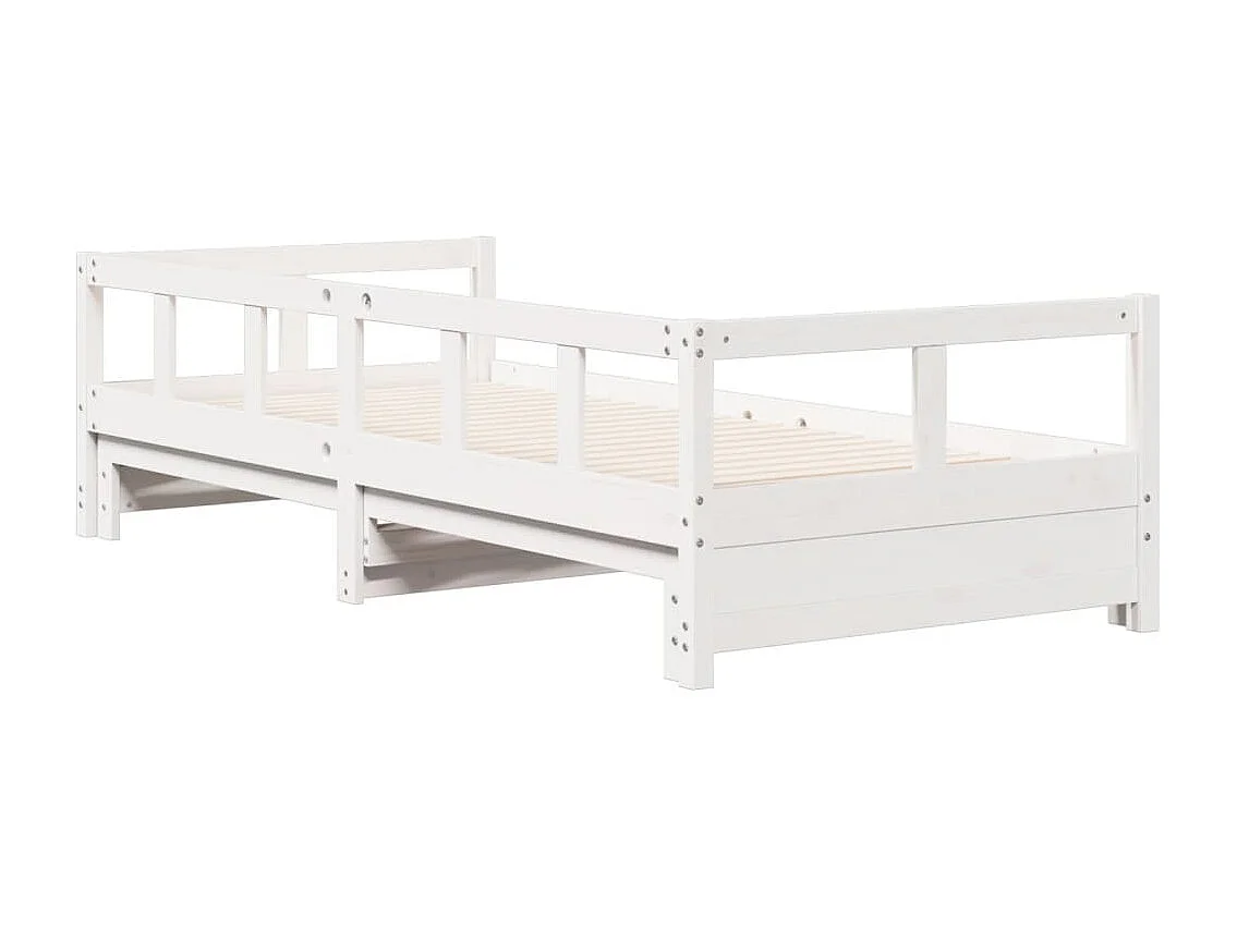 Sofá cama sin colchón madera maciza de pino blanco 90x190 cm