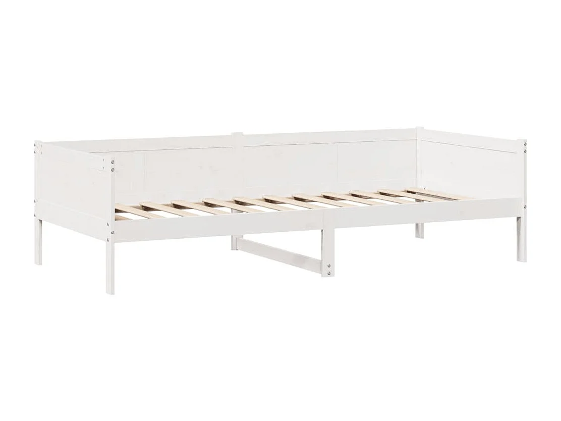 Sofá cama con cajones madera maciza de pino blanca 90x190 cm