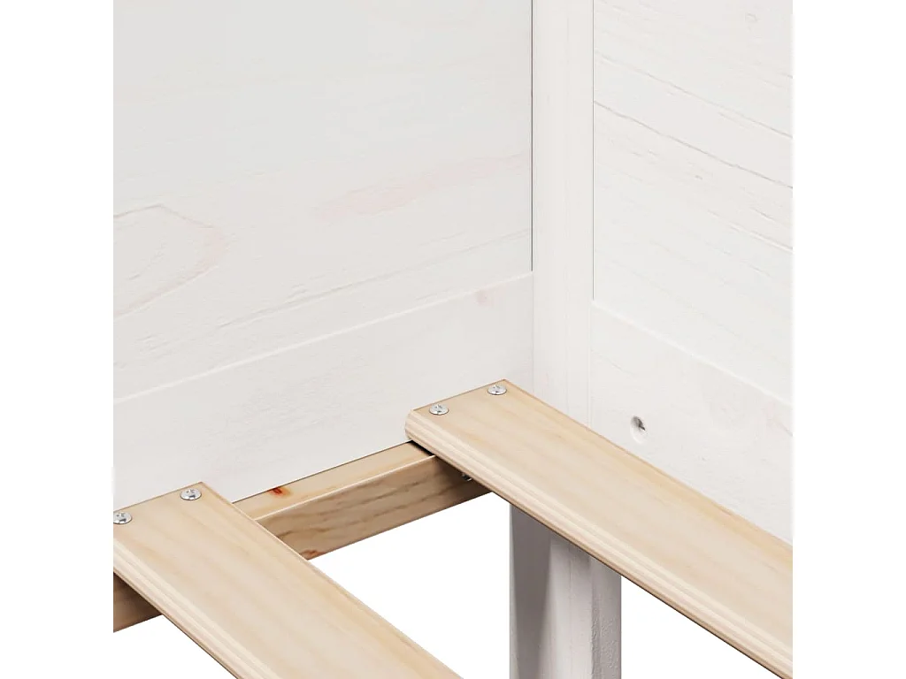 Sofá cama con cajones madera maciza de pino blanca 90x190 cm