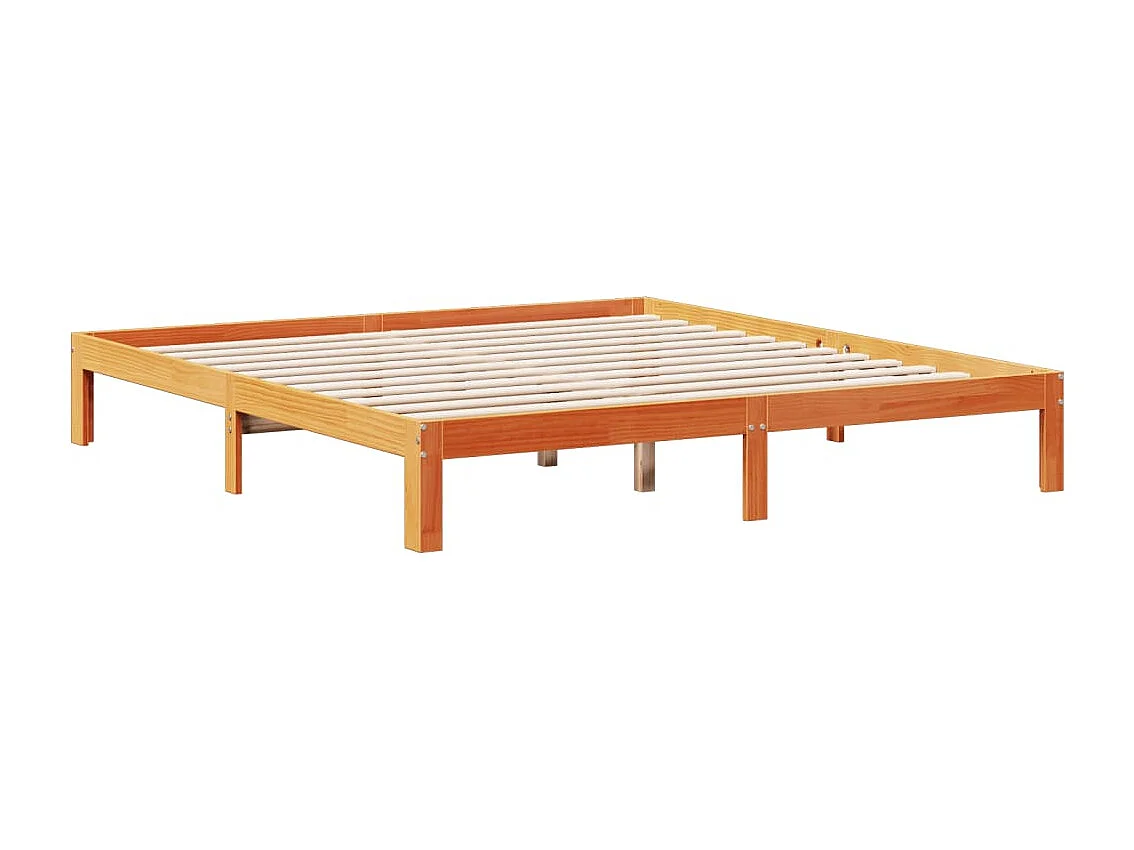 Bed met boekenkast zonder matras grenenhout wasbruin 180x200 cm